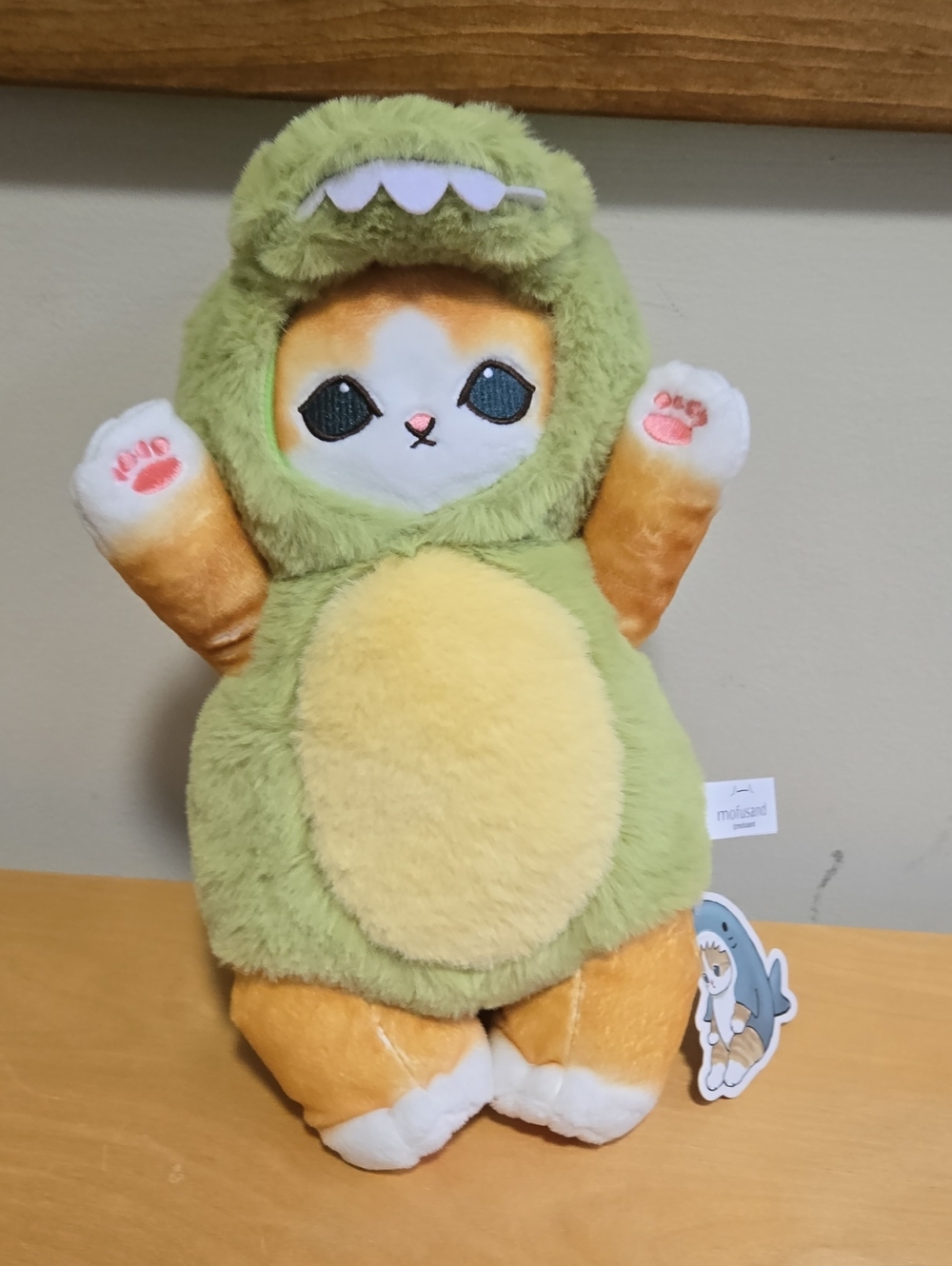 NWT 12in Mofusand Green & Orange Plush Dino Costume Cat Toy - Soft Stuffed Anima